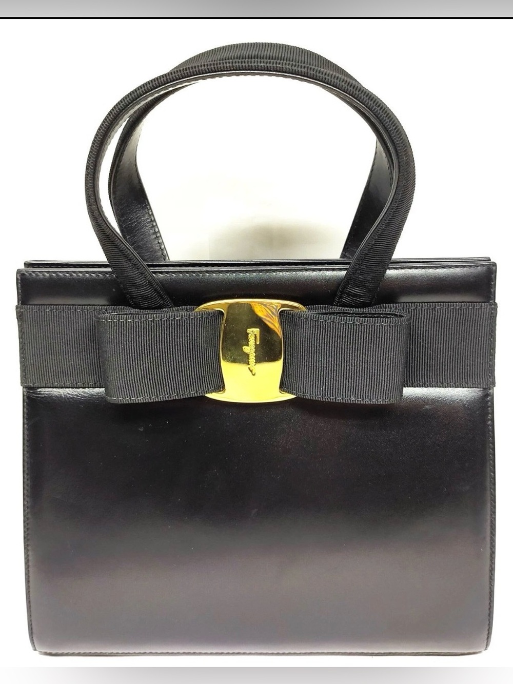 Salvatore Ferragamo Handbag Black Leather